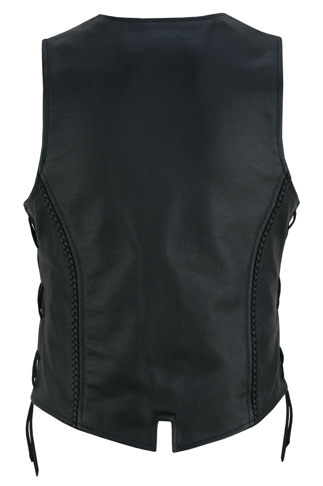 Women's Premium Braided Leather Vest