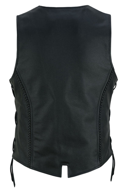 Women's Premium Braided Leather Vest