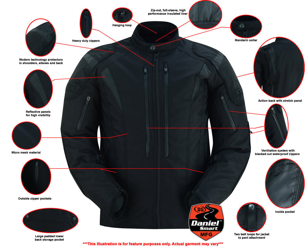 Blast Black Micro Mesh Waterproof Textile Jacket