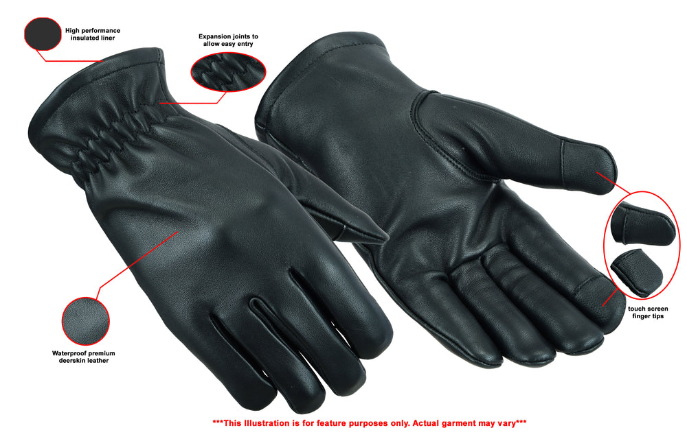 Men's Deer Skin Waterproof Thermal Gloves