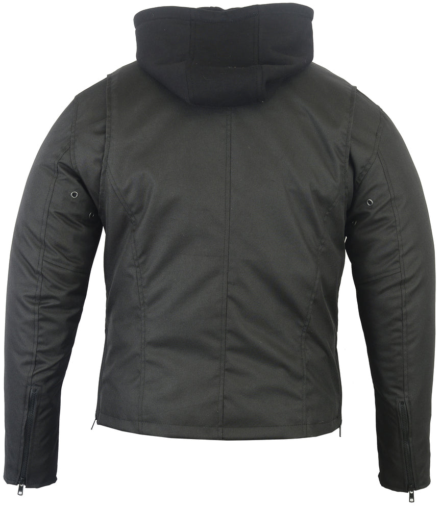 All-Season Men's Textile Cruiser Jacket with Removable Hood