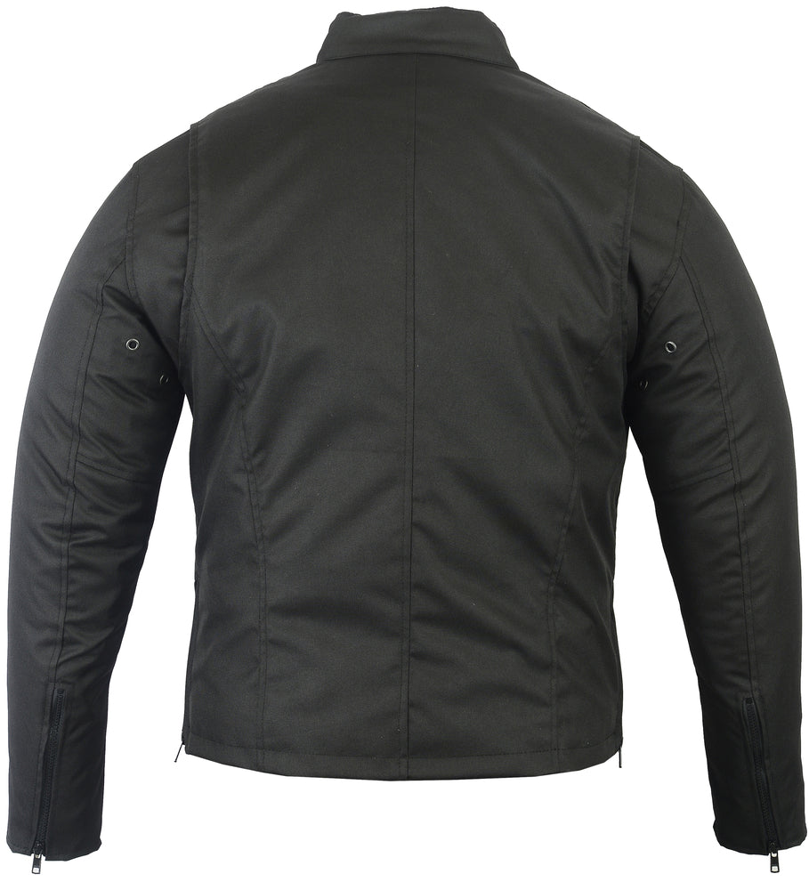 All-Season Men's Textile Cruiser Jacket with Removable Hood