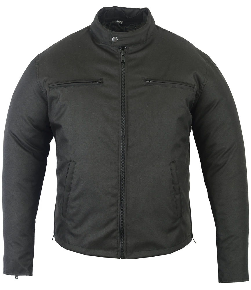 All-Season Men's Textile Cruiser Jacket with Removable Hood