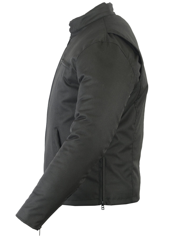 All-Season Men's Textile Cruiser Jacket with Removable Hood