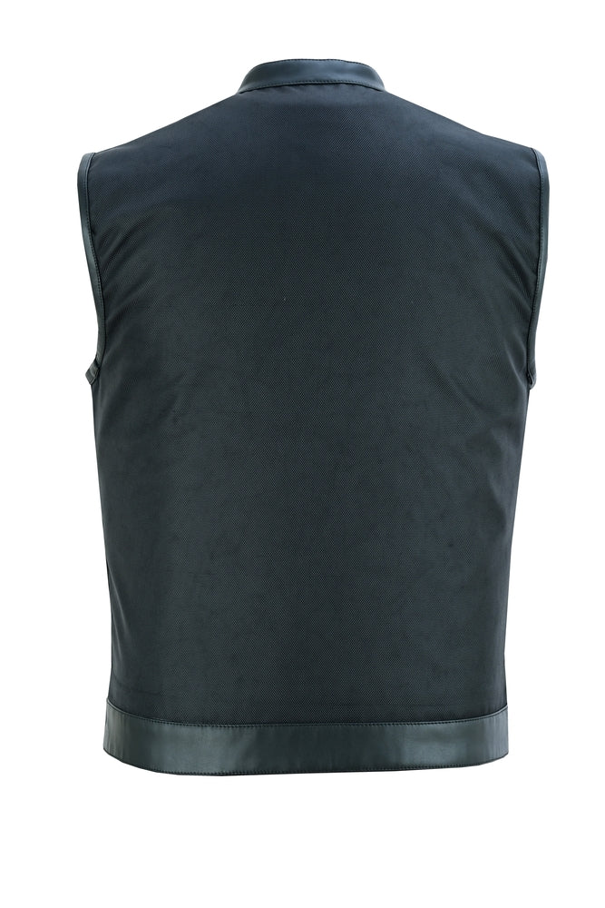 Scoop Collar Utility Mens Textile Vest