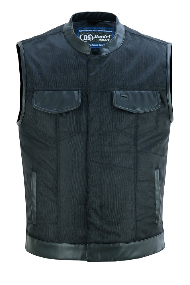 Scoop Collar Utility Mens Textile Vest