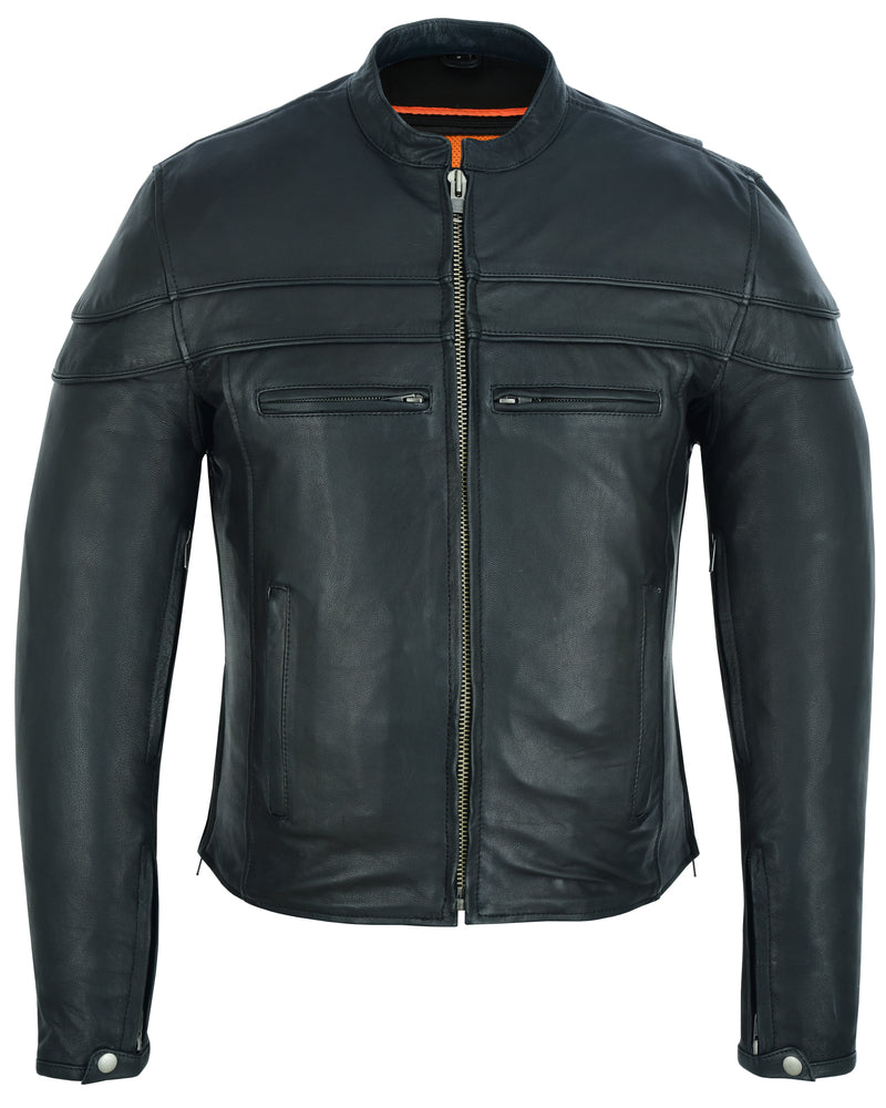 Men’s Sporty Scooter  Leather Jacket