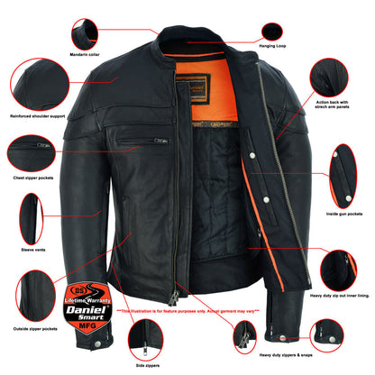 Men’s Sporty Scooter  Leather Jacket