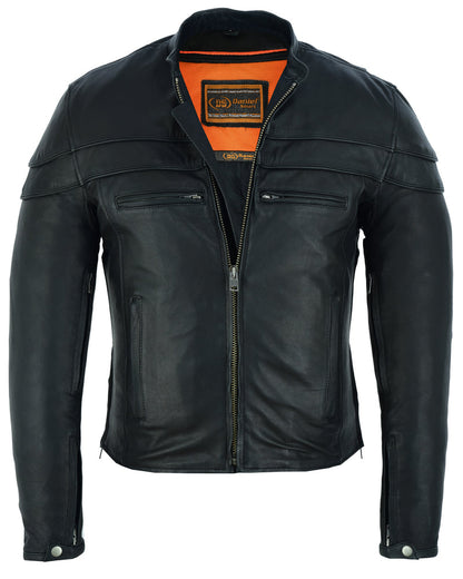 Men’s Sporty Scooter  Leather Jacket