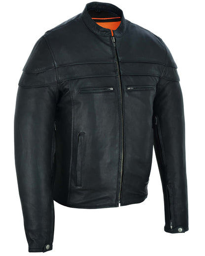 Men’s Sporty Scooter  Leather Jacket