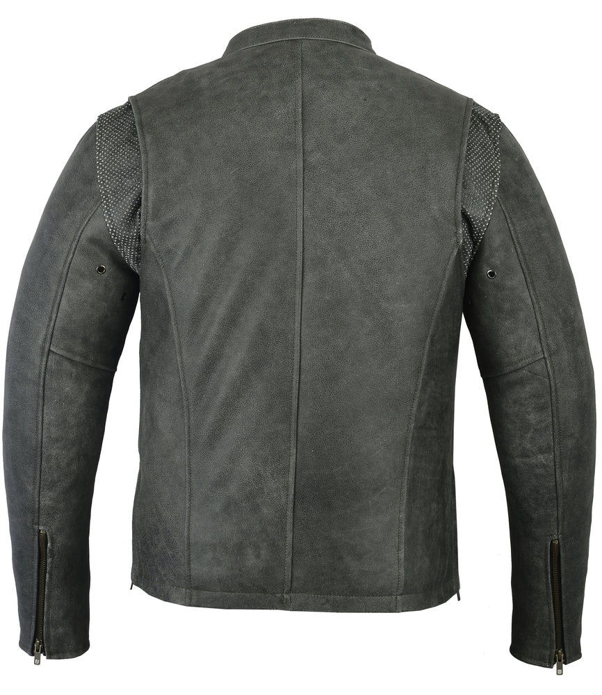 Men's Sporty Cruiser Leather Jacket (GRAY)