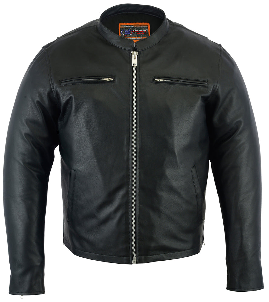 Men's Sporty Cruiser Leather Jacket with Vents