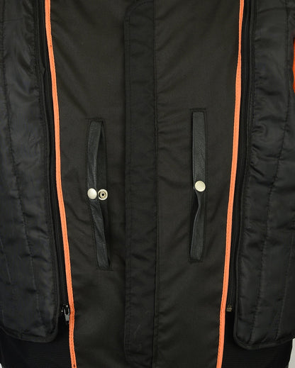 Men's Black Scooter Leather Jacket with Vents and Smart Access Pockets