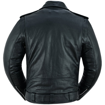 Men's Premium Classic Police Motorcycle Jacket with Smart Access Pockets