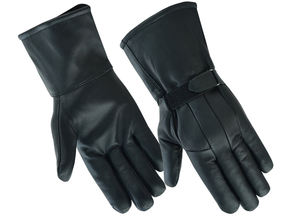 Heavy Load Men's Waterproof Gauntlet Gloves – Insulated Deerskin (Black)