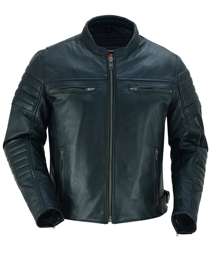 Men's Lightweight Black Lambskin Scooter Jacket