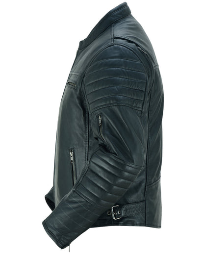 Men's Lightweight Black Lambskin Scooter Jacket