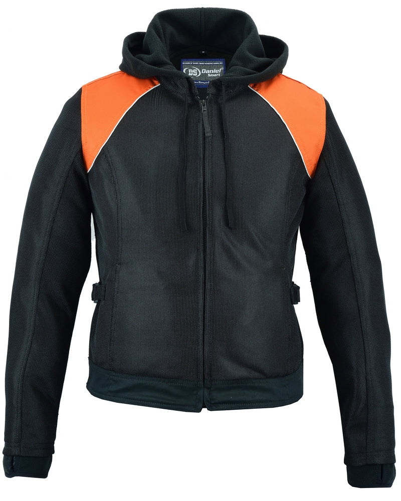 Women's Mesh 3-in-1 Motorcycle Jacket (Black/Orange)