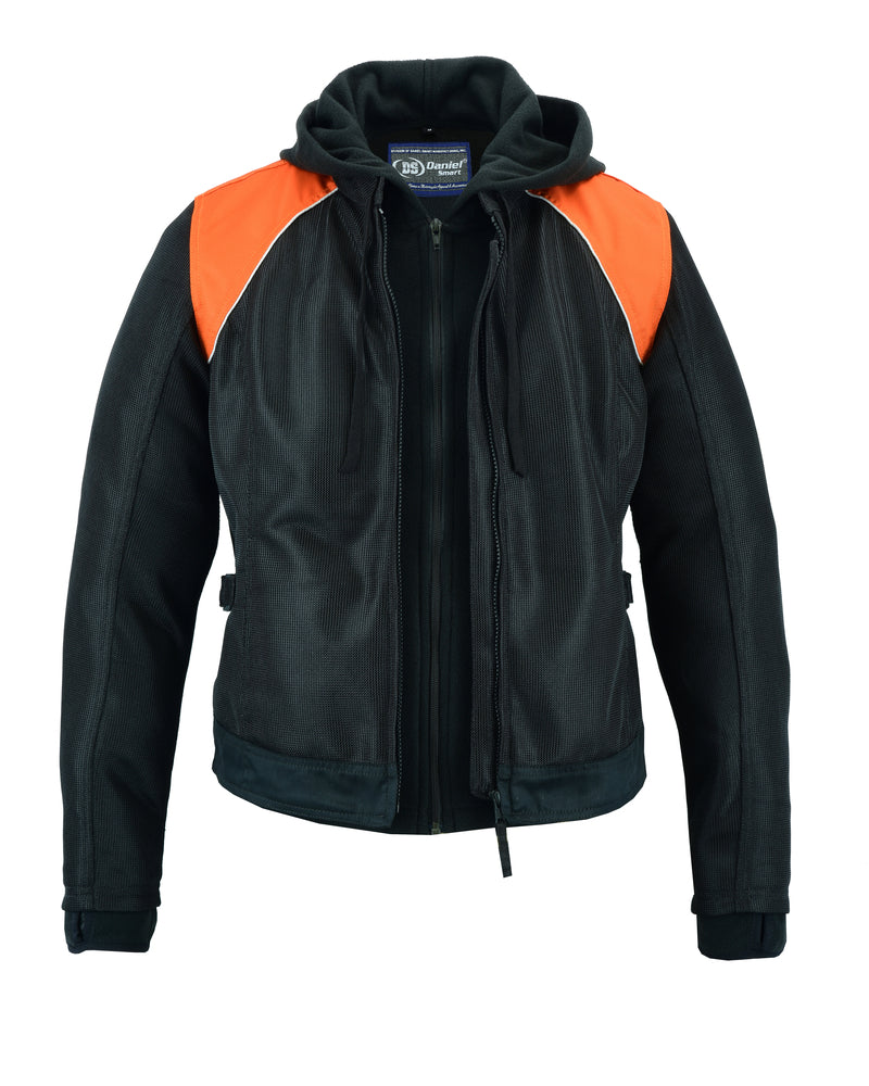 Women's Mesh 3-in-1 Motorcycle Jacket (Black/Orange)