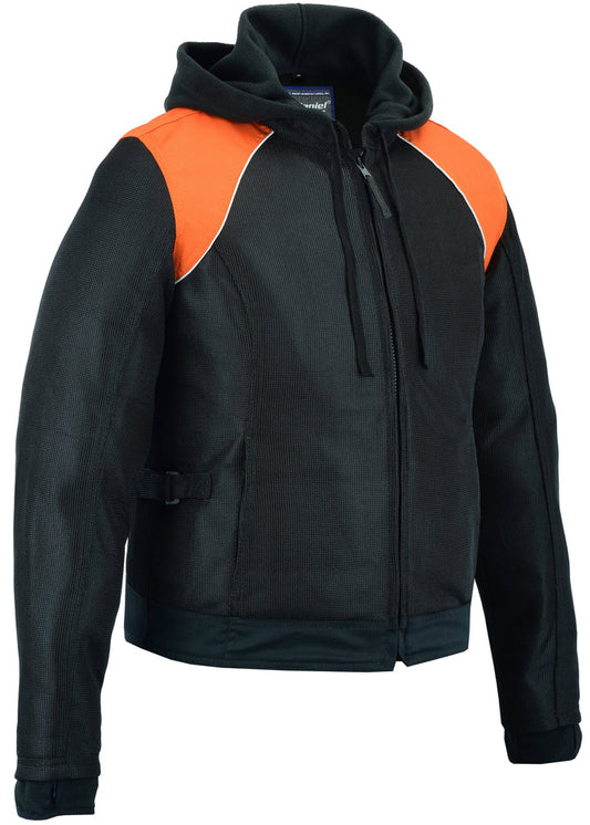 Women's Mesh 3-in-1 Motorcycle Jacket (Black/Orange)