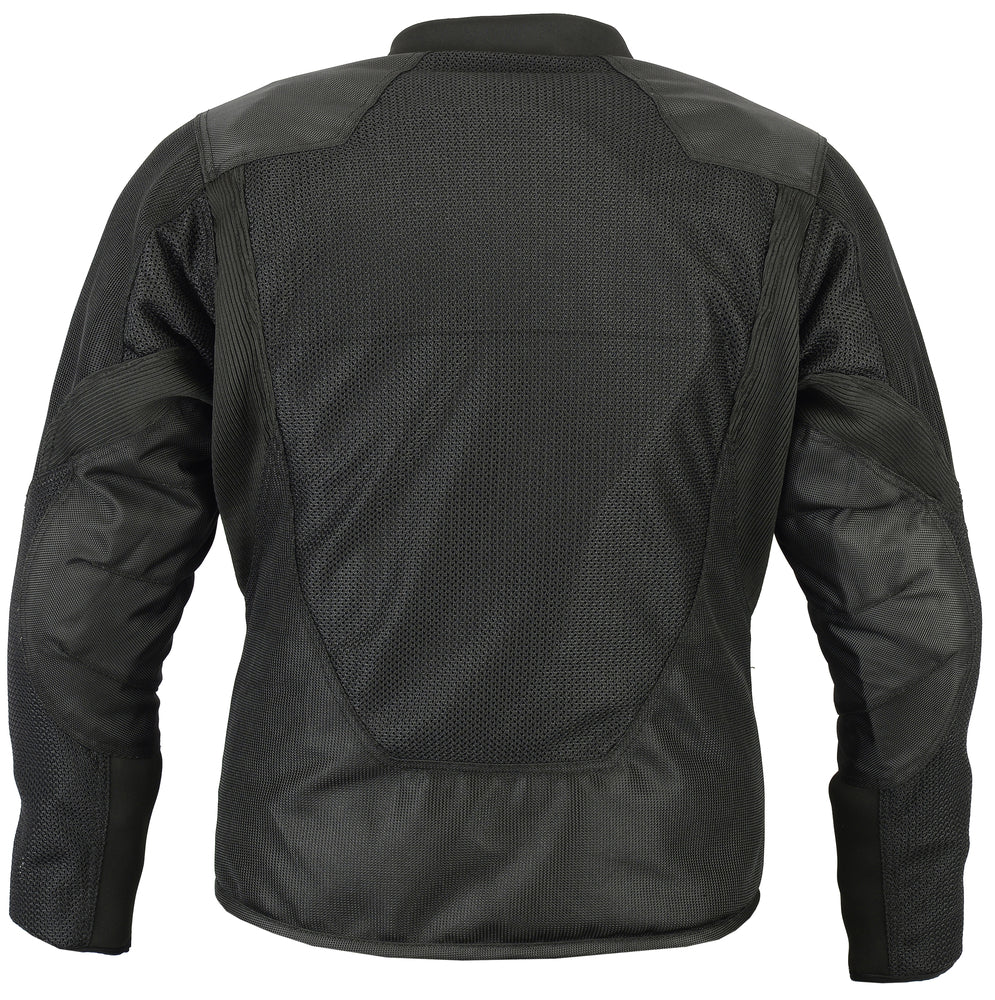 Women's Black Sporty Mesh Motorcycle Jacket with Removable Padding