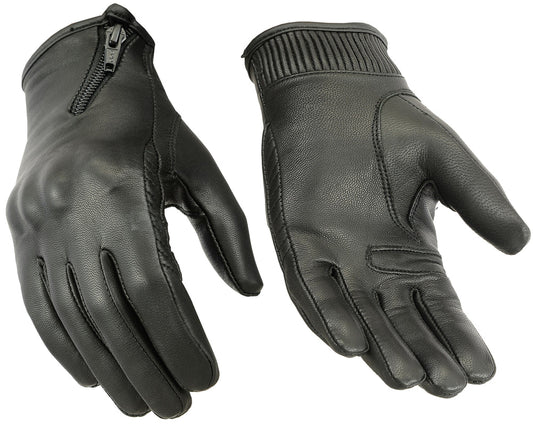 Women's Black Premium Sporty Gloves – Knuckle Protection, Zipper Closure