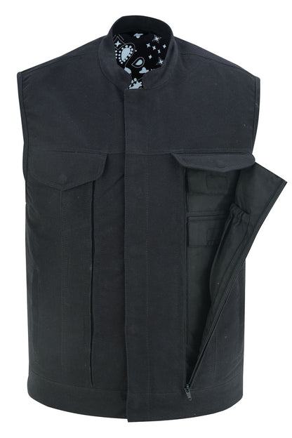 Modern Canvas Utility Mens Textile Vest