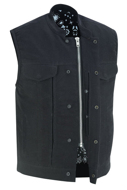 Modern Canvas Utility Mens Textile Vest