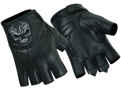 DS98 Reflective Skull Fingerless Glove