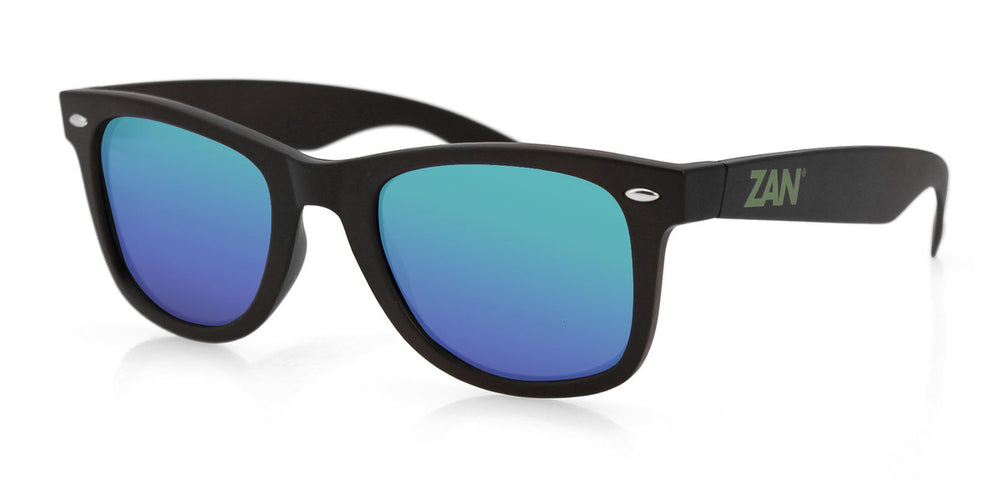 EZWA01 Winna Sunglass, Matte Black, Smoked Green Mirror Lens