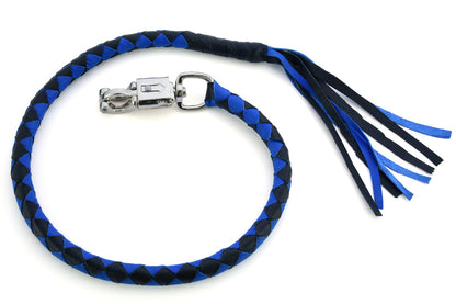 GBW205 Leather Biker Whip-Blue/Black