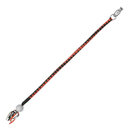 GBW209B Leather Biker Whip-Orange/Black W / White Pool Ball