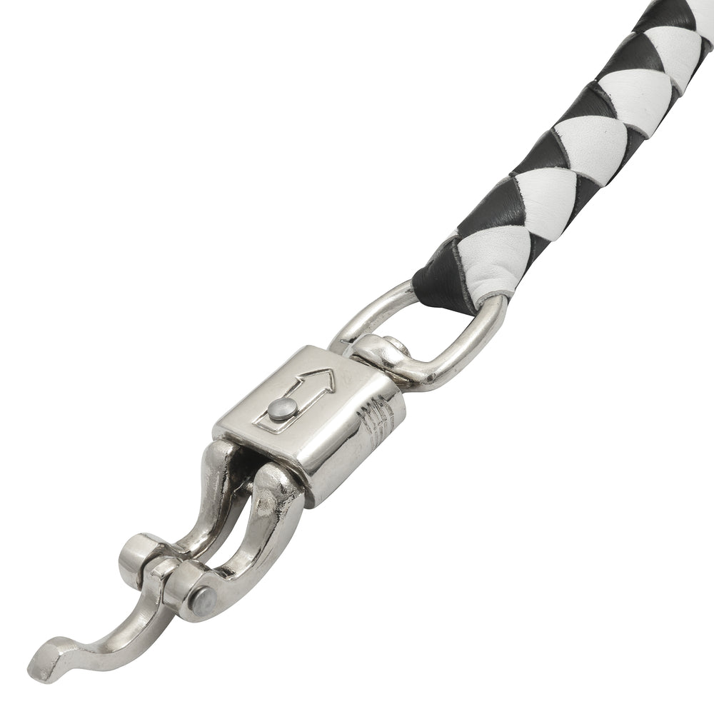 GBW212B Leather Biker Whip-White/black W / White Pool Ball