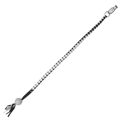 GBW212B Leather Biker Whip-White/black W / White Pool Ball