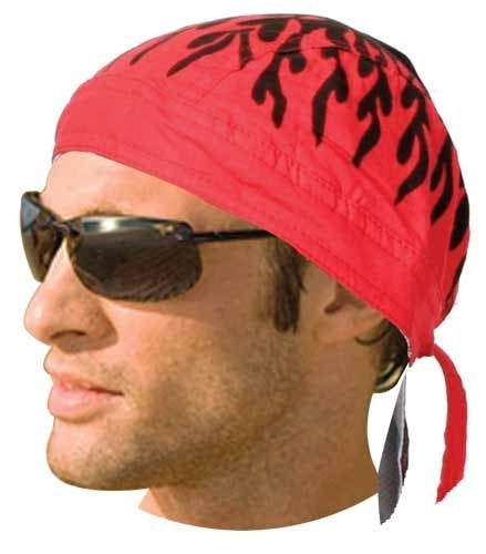 HW2673 Headwrap Red Flames