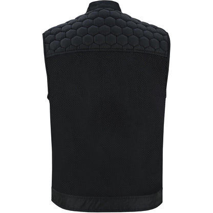 Mesh Rave Men's Black Mesh Textile Vest with Black Paisley Liner