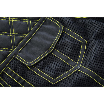 Nitro Rush Men's Black Mesh Textile Vest with Yellow Diamond Stitch