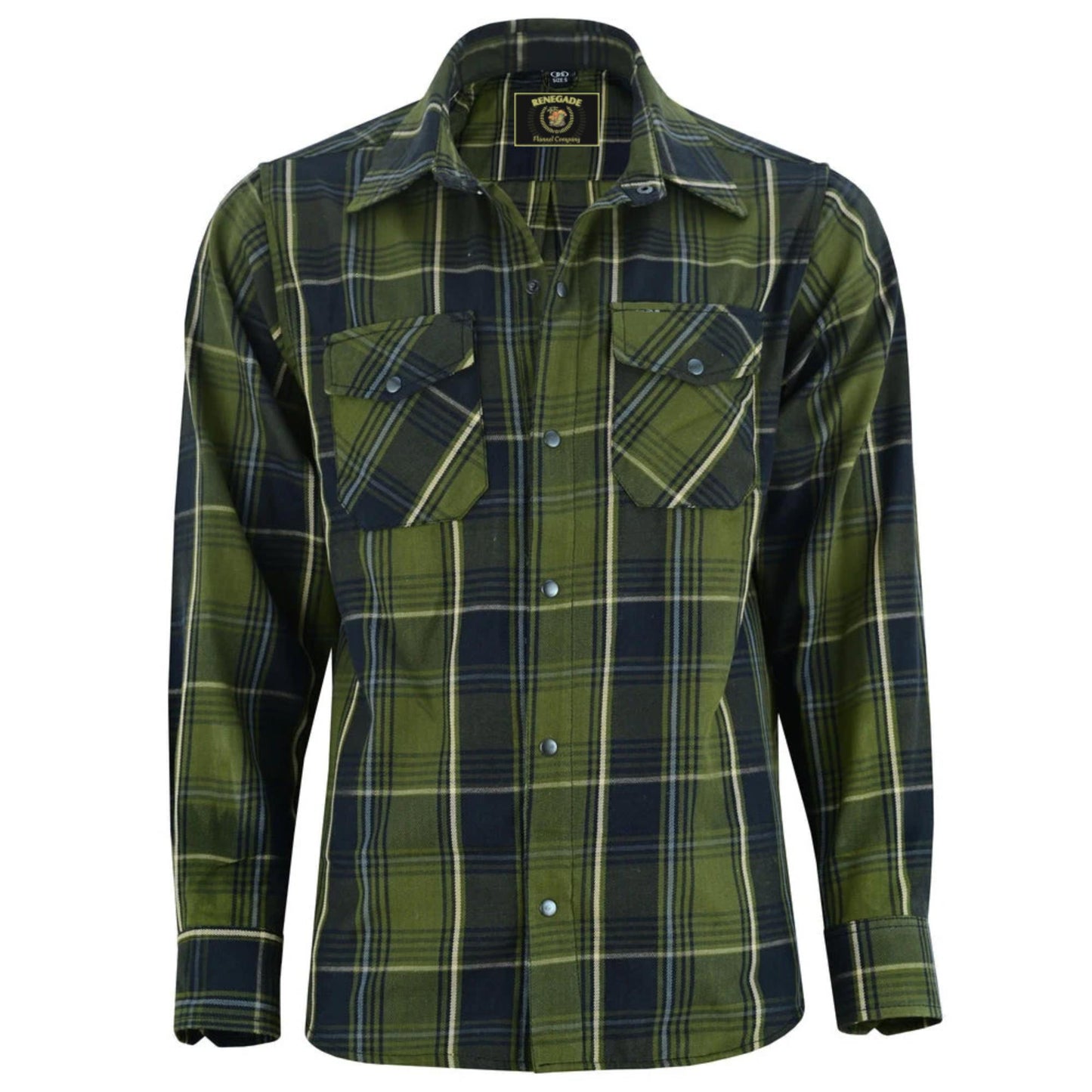 Olive Essence Men's Green Flannel Shirt