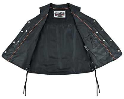 Rustler Men's Leather Motorcycle Vest