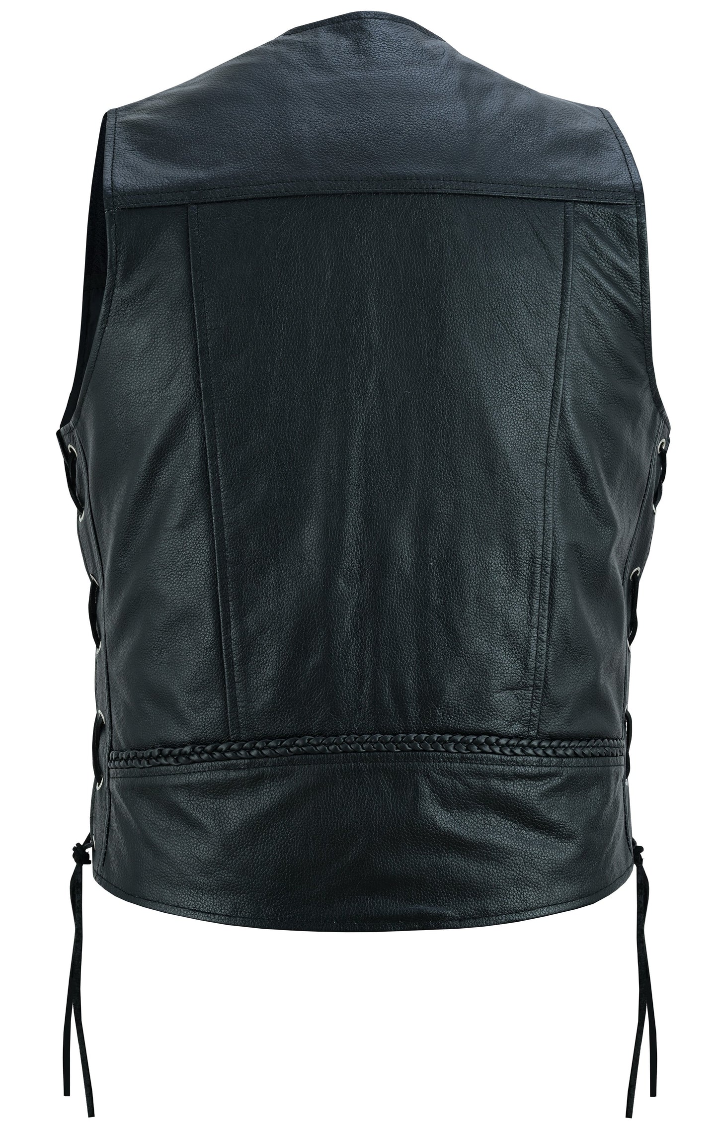 Rustler Men's Leather Motorcycle Vest