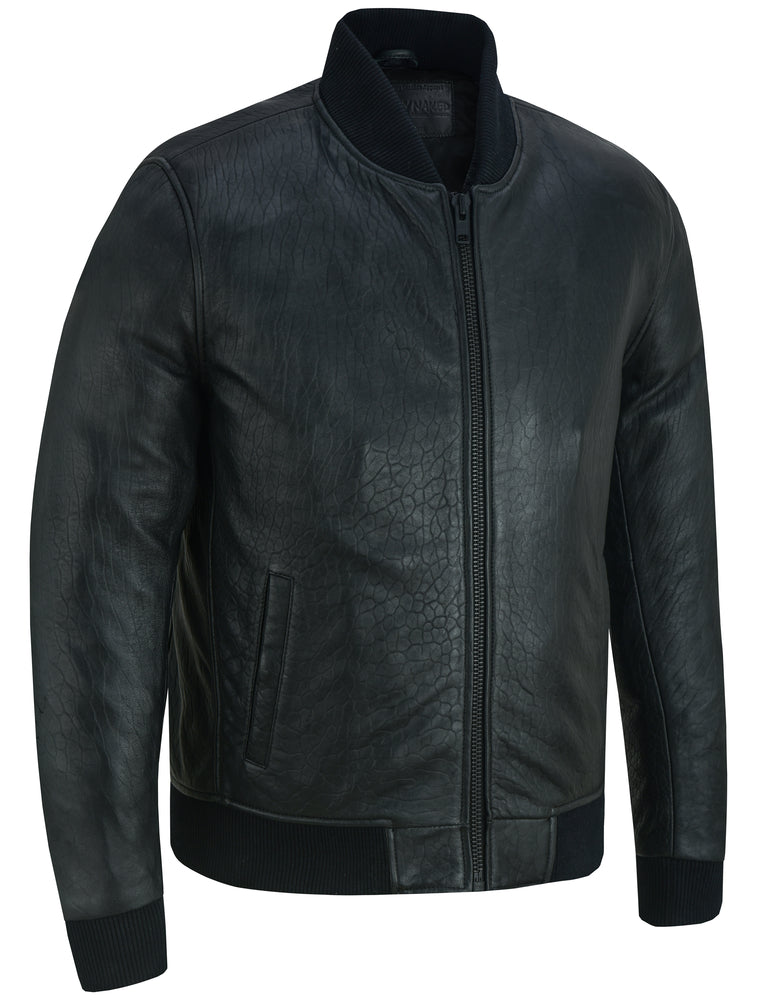 Men's New Zealand Leather Bomber Jacket - Black