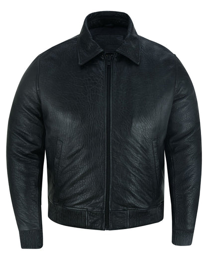 Traveler Men's Black New Zealand Leather Jacket