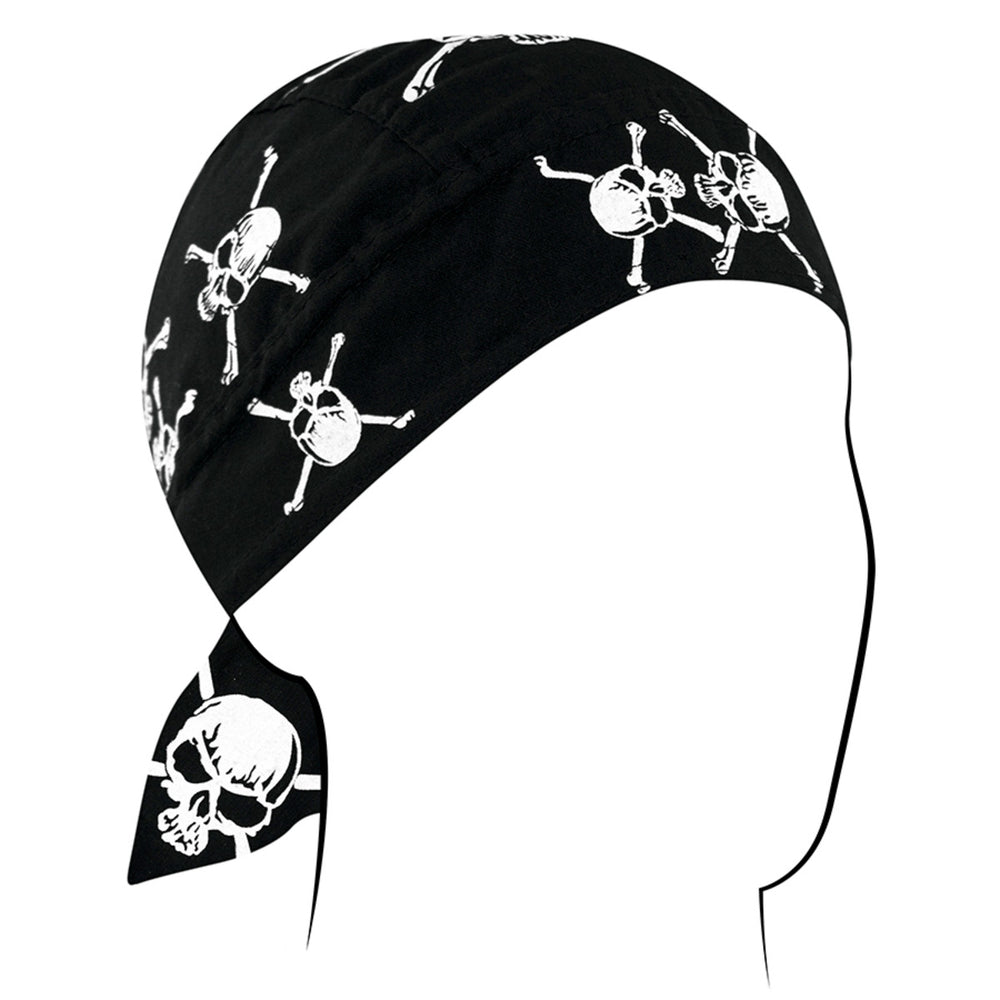 Z113C Flydanna®, Cotton, White Skull and Crossbones